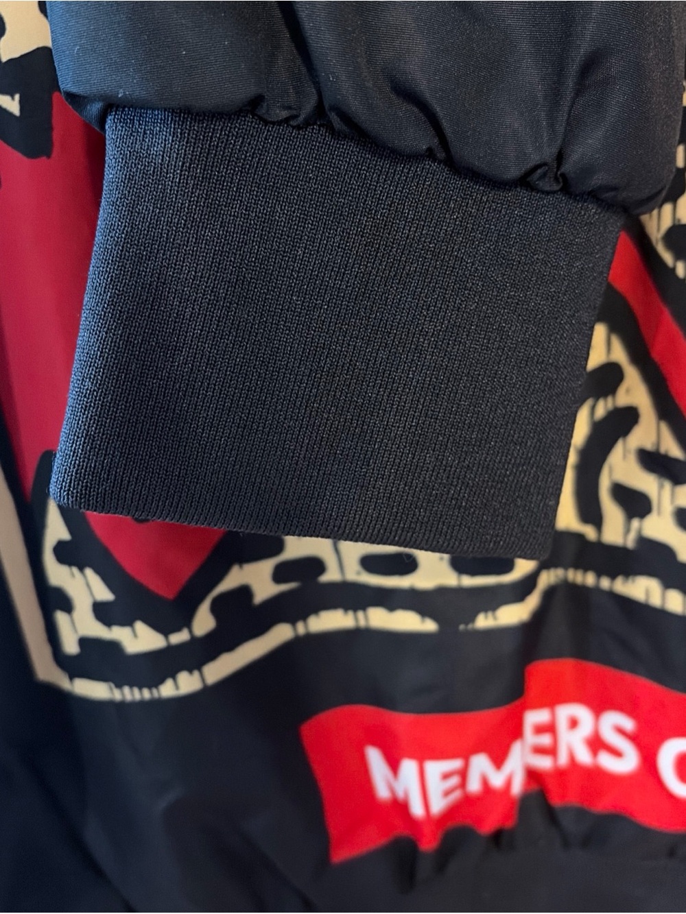 Members Only Unisex Black Keith Haring Graphic Bomber Jacket Medium - Picture 10 of 10